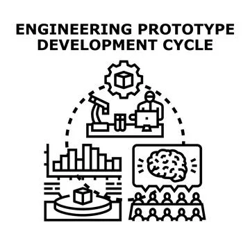 Engineering prototype development cycle process stages Stock Illustration