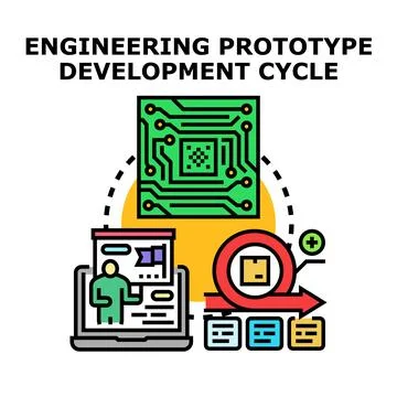 Engineering prototype development cycle stages process Stock Illustration