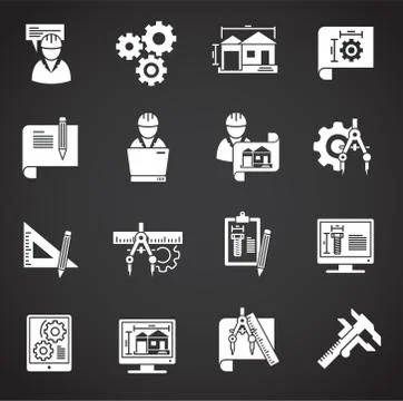 Engineering related icons set on background for graphic and web design. Creative Stock Illustration