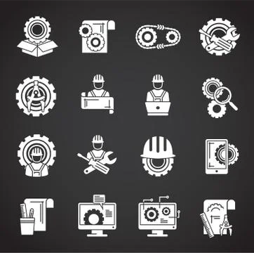Engineering related icons set on background for graphic and web design. Creative イラスト素材
