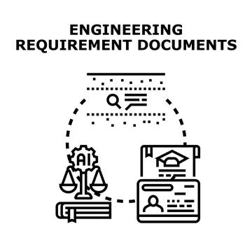Engineering requirement documents process for project management 스톡 일러스트