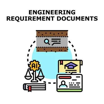 Engineering requirement documents process for project management 스톡 일러스트