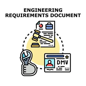 Engineering requirements document concept vector illustration Stock Illustration