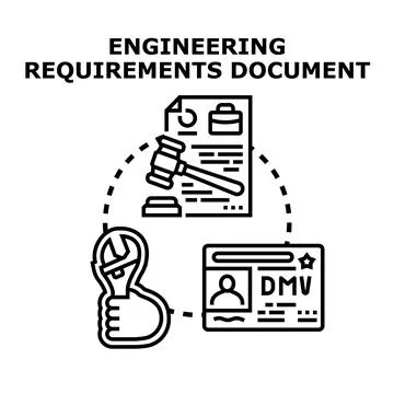 Engineering requirements document concept vector illustration Stock Illustration