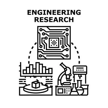 Engineering research concept presenting scientific development and technology Stock Illustration