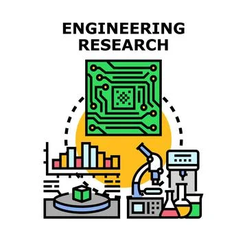Engineering research concept presenting scientific development and technology Stock Illustration