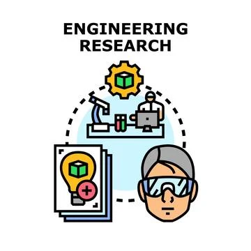 Engineering research developing new innovative solutions Illustrazione stock