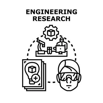 Engineering research developing new innovative solutions Stock Illustration