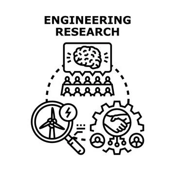Engineering research development innovating sustainable technology solutions Stock Illustration
