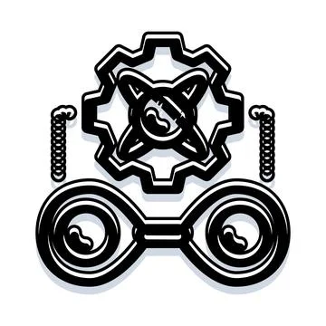 Engineering research exploring scientific vision mechanism concept Stock Illustration