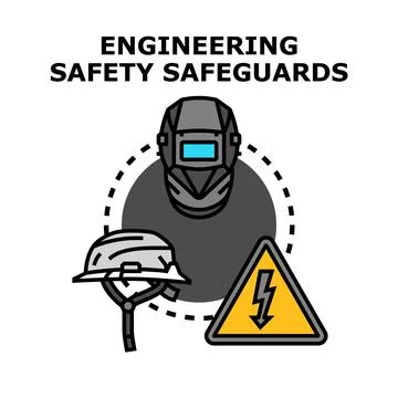 Engineering safety safeguards protective equipment concept icon Stock Illustration