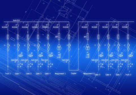 The engineering scheme of connection of the automation equipmen Stock Illustration