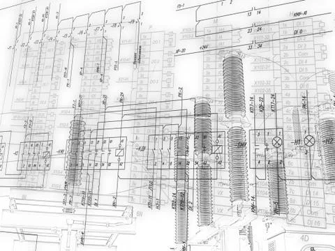 Engineering scheme of connection of  automation equipment Stock Illustration