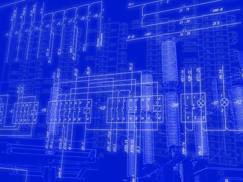 Engineering scheme of connection of  automation equipment Stock Illustration