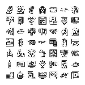 Engineering, science, and technology icon set 스톡 일러스트