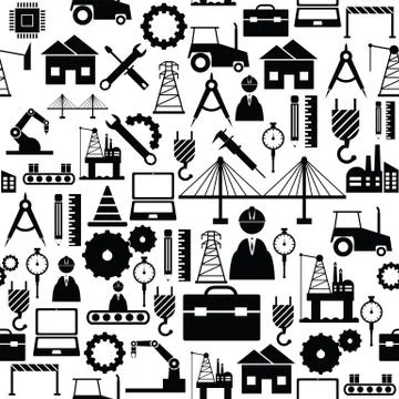 Engineering seamless pattern background icon. Stockillustratie