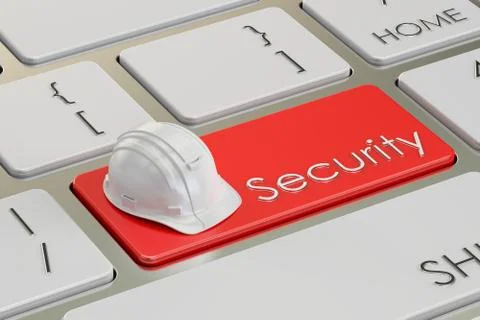 Engineering security concept on keyboard button, 3D rendering Stock Illustration