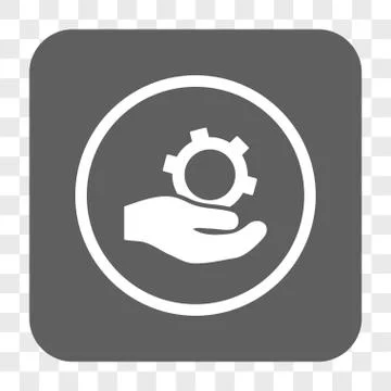 Engineering Service Rounded Square Button 스톡 일러스트