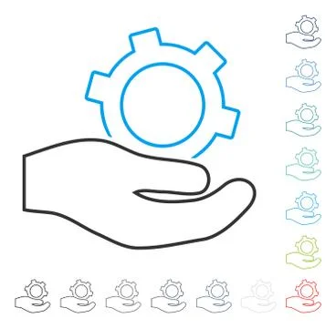 Engineering Service Vector Contour Icon Illustrazione stock