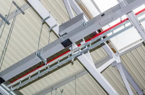 Engineering services in a building Pipes and other engineering services in... Fotos de archivo