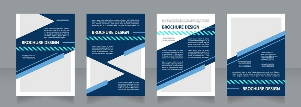 Engineering services dark blue blank brochure design Stock Illustration