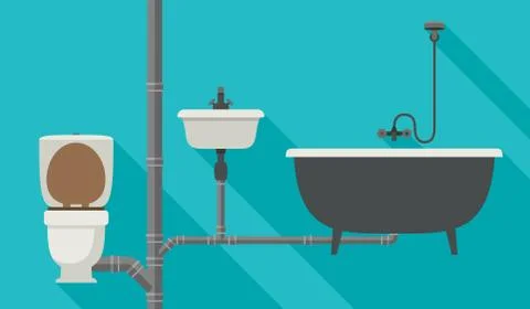 Engineering sewer system Stock Illustration