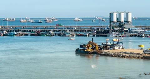 Engineering shipping crane depot at logistic export terminal control Video stock 253770663