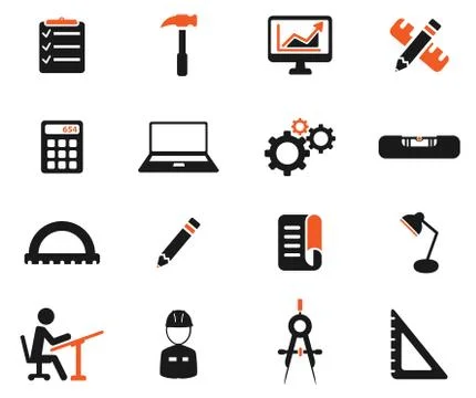Engineering simply icons Stock Illustration