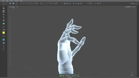 Engineering small high tech mechanisms assembled in the robotic hand model 動画素材 279817405