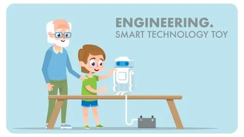 Engineering Smart Technology Toy. Digital Innovation. Stock Illustration