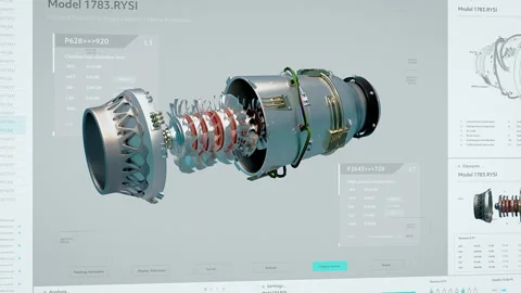 Engineering Software with Jet Engine 스톡 동영상 300990806