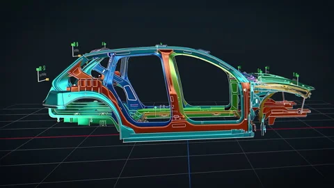 Engineering Software with Production Car Stock Footage 300990369