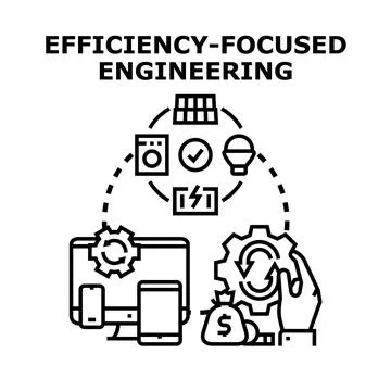 Engineering solution improving energy and resource efficiency Stock-Illustration