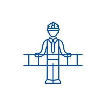 Engineering solution line icon concept. Engineering solution flat vector symbol 스톡 일러스트