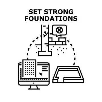 Engineering solutions for building construction foundations Stock Illustration