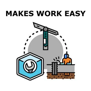 Engineering solutions concept making work easy Stock Illustration