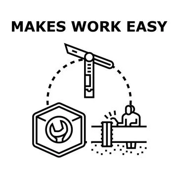 Engineering solutions concept making work easy Stock Illustration