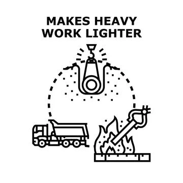 Engineering solutions optimizing heavy industrial work processes Stock Illustration