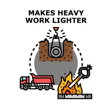 Engineering solutions optimizing heavy industrial work processes Stock Illustration