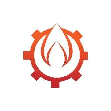 Engineering Spark Fire Flames Element Emblem Symbol 库存插图