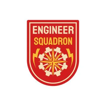 Engineering squadron repair battalion army patch Stock Illustration