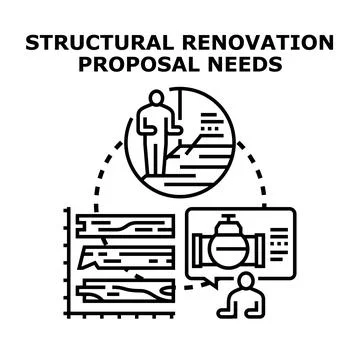 Engineering structural renovation proposal needs assessment Stock Illustration