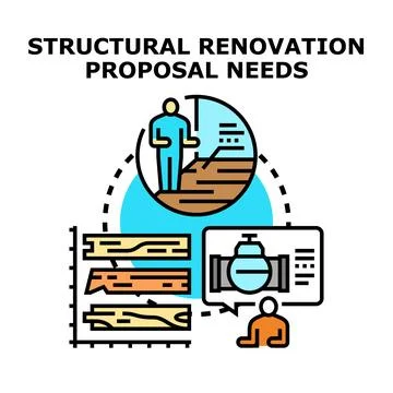 Engineering structural renovation proposal needs assessment Stock Illustration