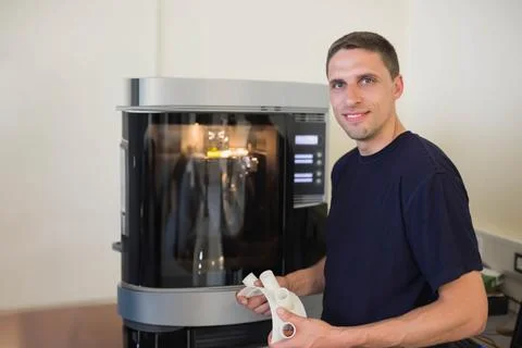 Engineering students using 3d printer Stock Photos