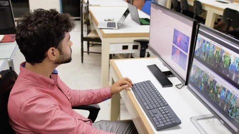 Engineering Students Working on an Assignment in the Classroom. Stock Footage 119614580