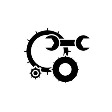Engineering support black icon, vector sign on isolated background. Engineering Stock Illustration