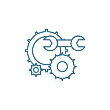 Engineering support line icon concept. Engineering support flat vector symbol Illustrazione stock