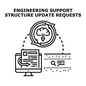 Engineering support structure update requests data synchronization Stock Illustration