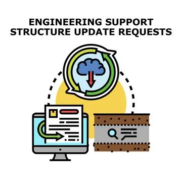 Engineering support structure update requests data synchronization Stock Illustration