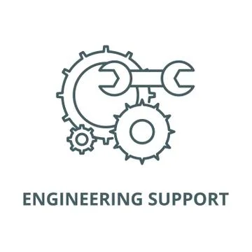 Engineering support vector line icon, linear concept, outline sign, symbol Stock Illustration
